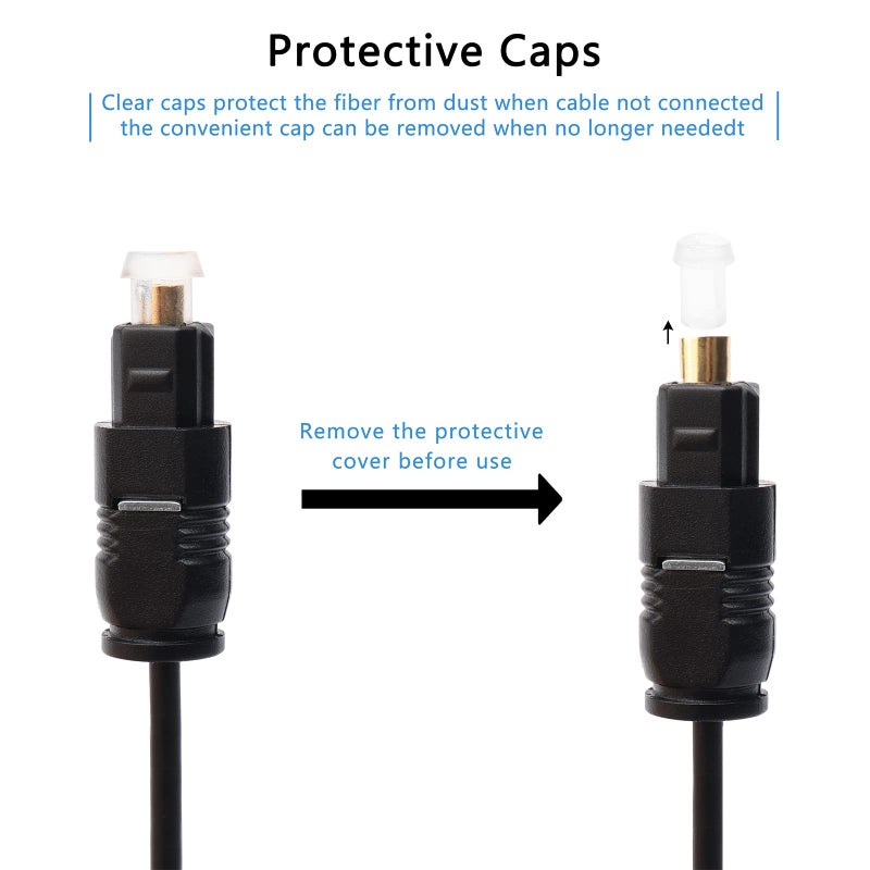 JIUWU 20M Black Digital Fiber Optical Audio SPDIF TosLink Cable - Image 5